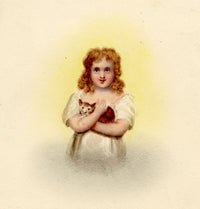Anon., A Little Girl Nursing a Kitten after James Northcote – Early 19th-century watercolour painting