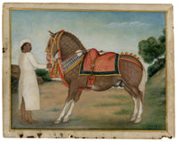 Indian Company School, A Caparisoned Horse & Groom, Possibly Skinner's Horse – Early 19th-century gouache painting