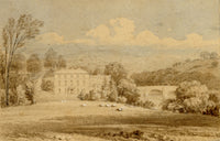 John Preston Neale, Pen Pont Estate of Penry Williams, Brecknockshire, Wales – c.1820 watercolour painting
