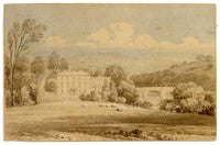 John Preston Neale, Pen Pont Estate of Penry Williams, Brecknockshire, Wales – c.1820 watercolour painting