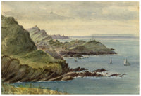 William Martin Conway, Ilfracombe from Combe Martin Road, Devon – 1896 watercolour painting