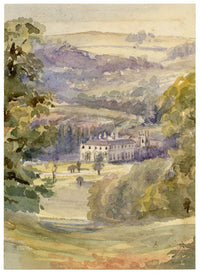 William Martin Conway, Combe Hay Manor & Church, Bath, Somerset – c.1897 watercolour painting