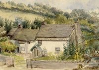 William Martin Conway, Thatched House, Martinhoe, North Devon – c.1897 watercolour painting
