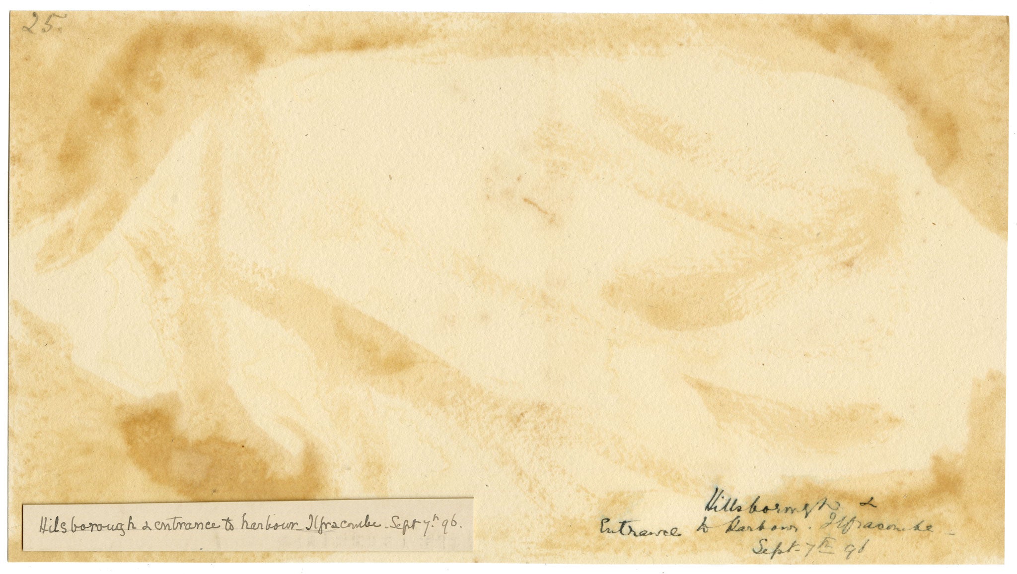 William Martin Conway, Hillsborough & Entrance to Harbour, Ilfracombe, Devon – 1896 watercolour painting