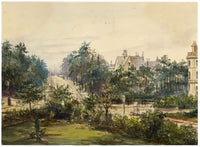 William Martin Conway, View from Lansdowne House, Bournemouth – 1877 watercolour painting