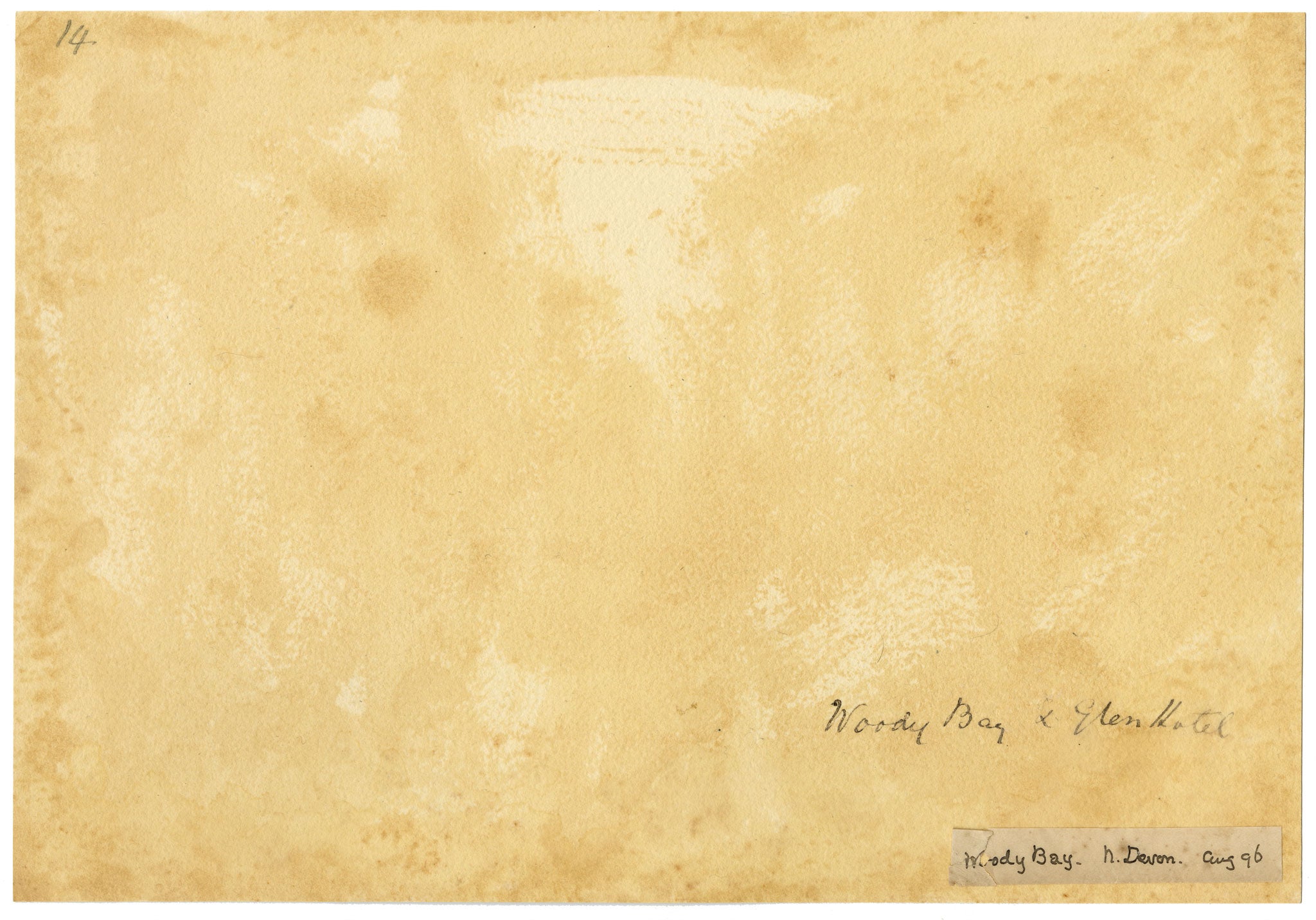 William Martin Conway, Woody Bay & Glen Hotel, North Devon Coast – 1896 watercolour painting