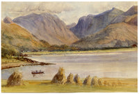 William Martin Conway, Loch Leven & Glencoe Mountains, Scottish Highlands – 1897 watercolour painting