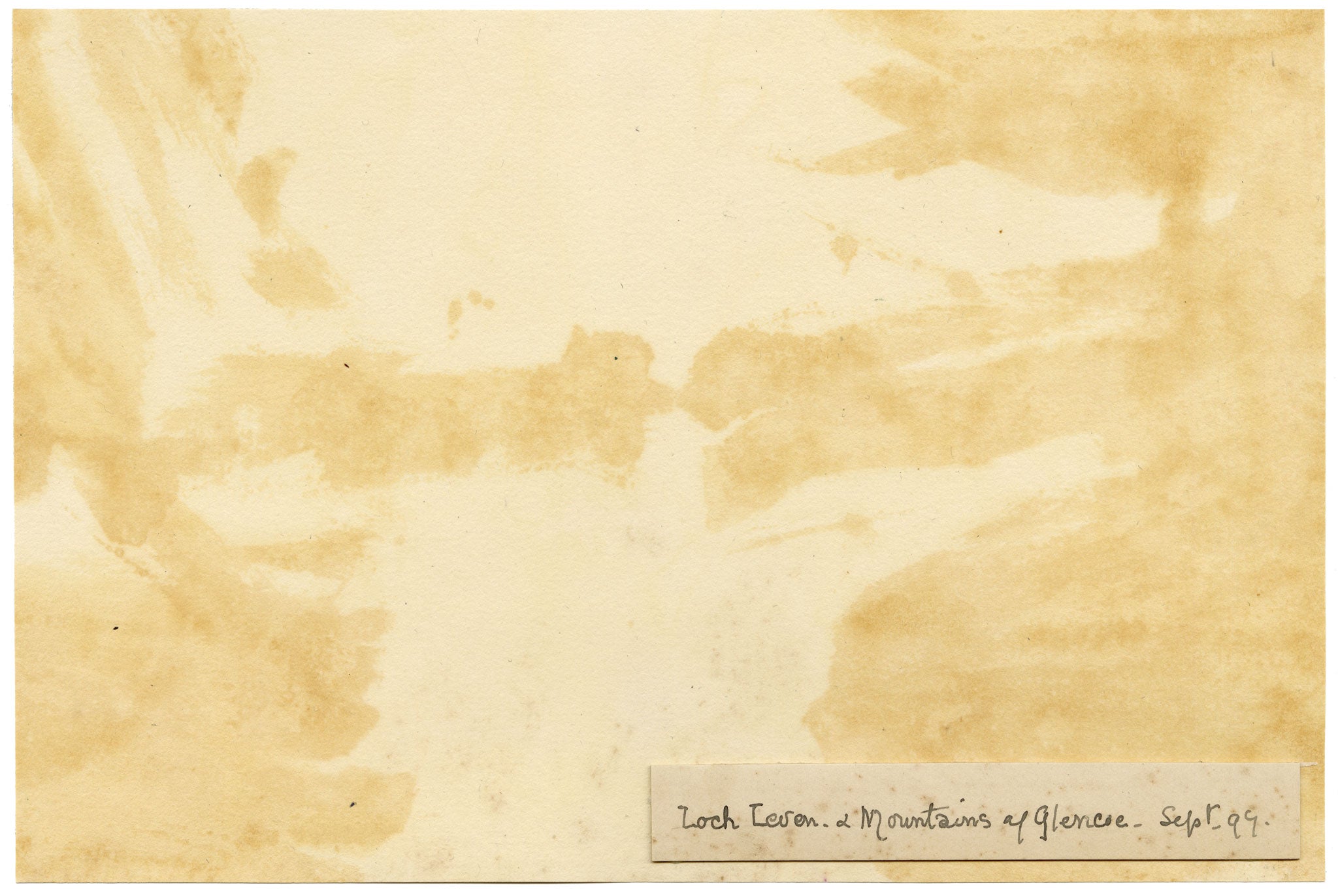 William Martin Conway, Loch Leven & Glencoe Mountains, Scottish Highlands – 1897 watercolour painting