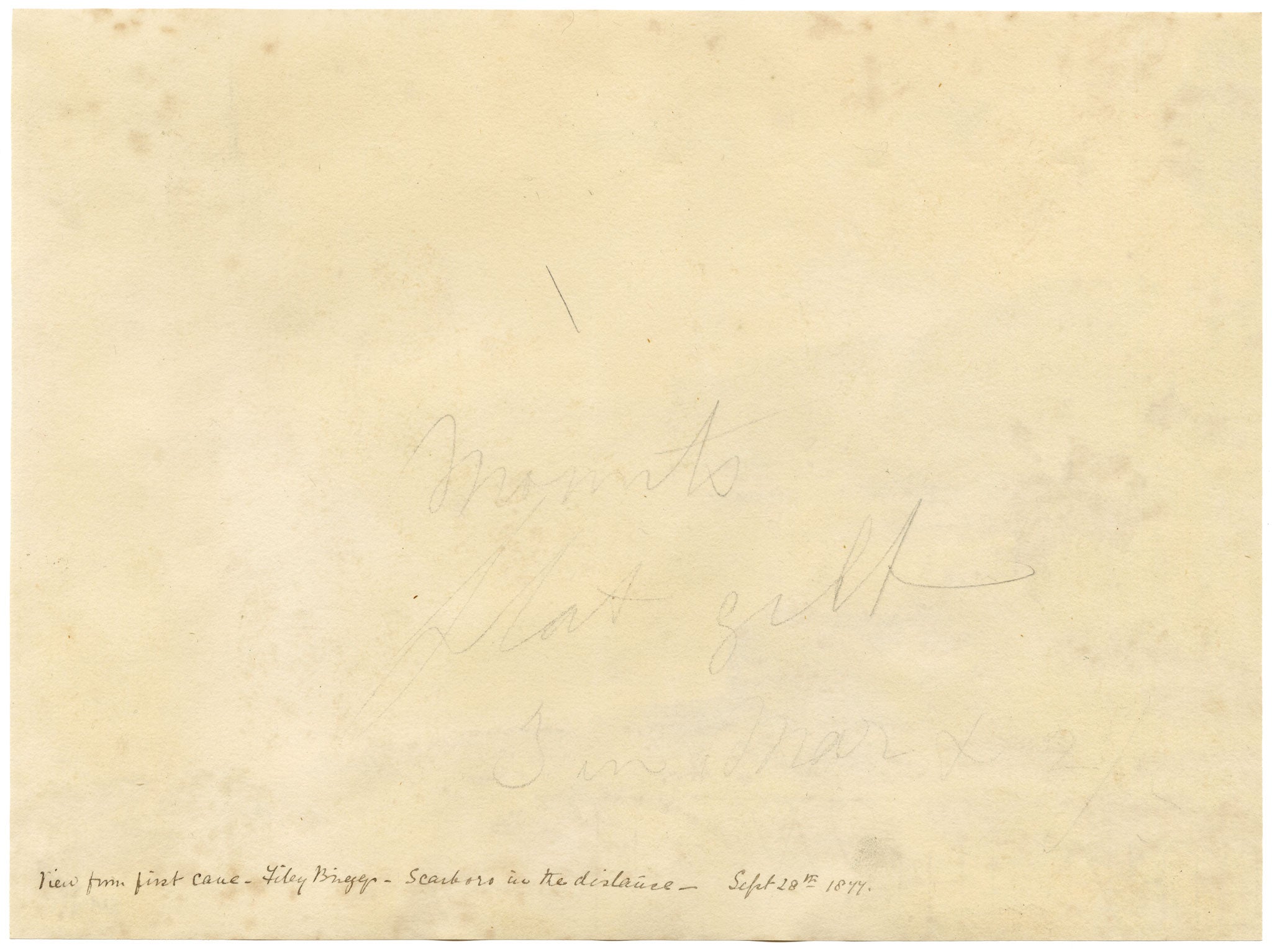 William Martin Conway, View from Filey Brigg towards Scarborough, Yorkshire Coast – 1877 watercolour painting