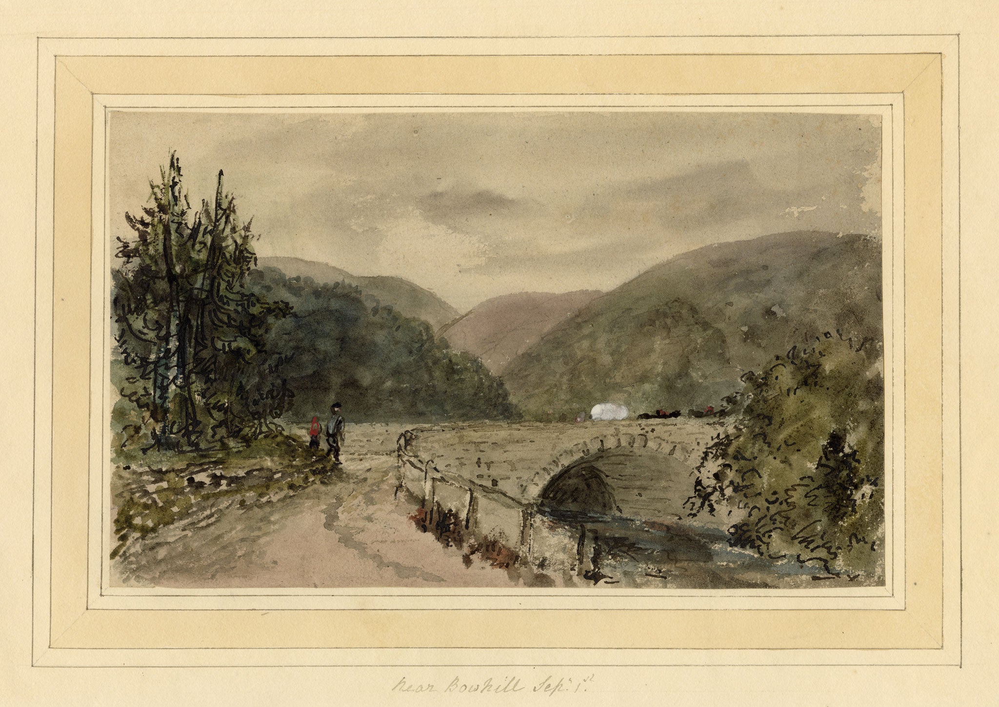 Mary Ann J. Thynne, Near Bowhill, Duke of Buccleuch, Scottish Borders, Scotland – 1837 watercolour painting