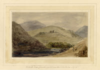 Mary Ann J. Thynne, Elibank Tower from the Road between Bowhill & Peebles, Scottish Borders – 1837 watercolour painting