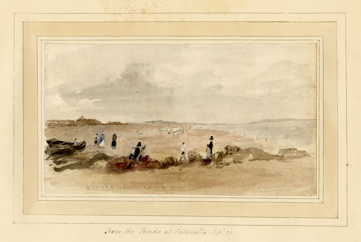 Mary Ann J. Thynne, From the Sands at Portobello, Edinburgh, Scotland – 1837 watercolour painting