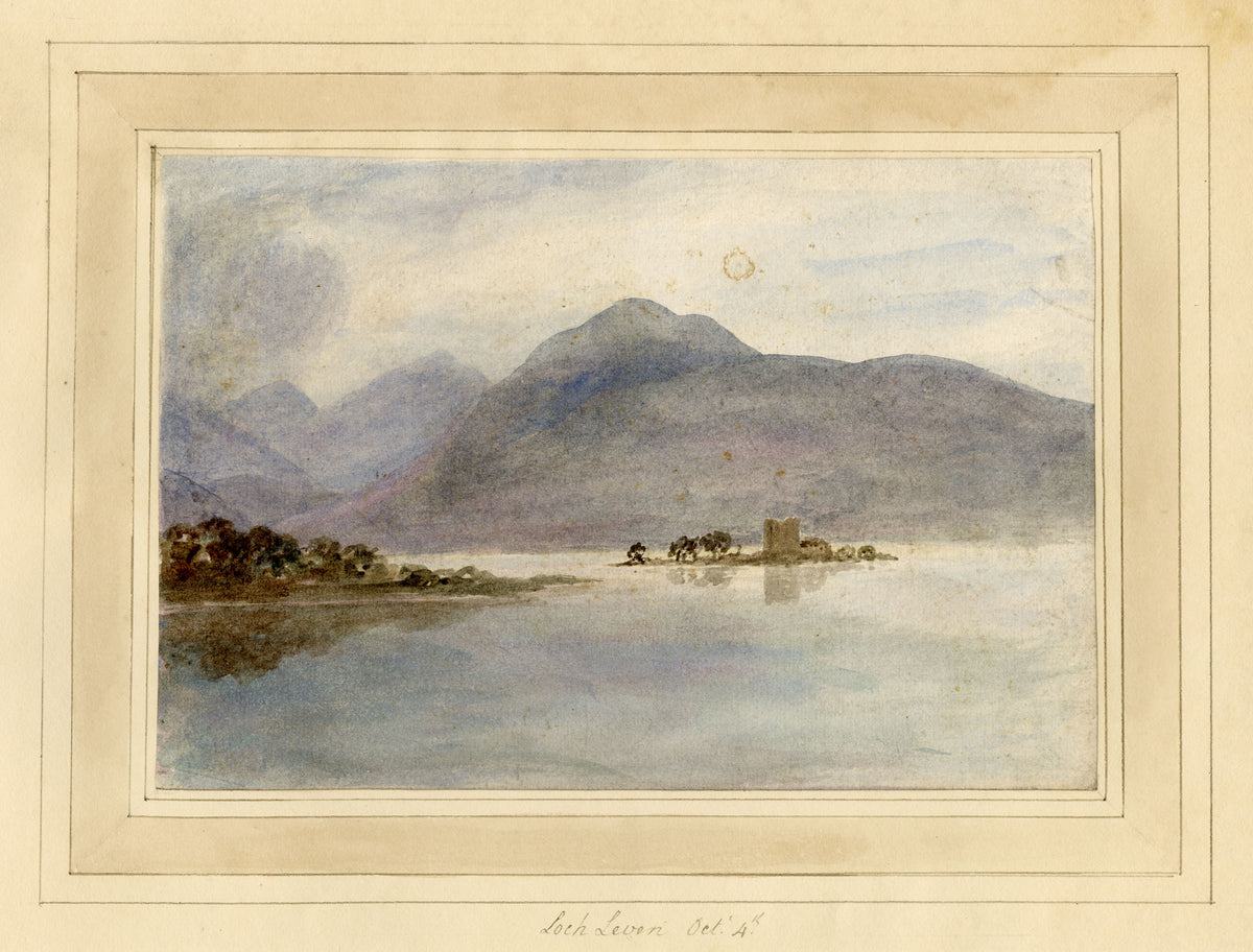 Mary Ann J. Thynne, Loch Leven, Perthshire, Scotland – 1837 watercolour painting