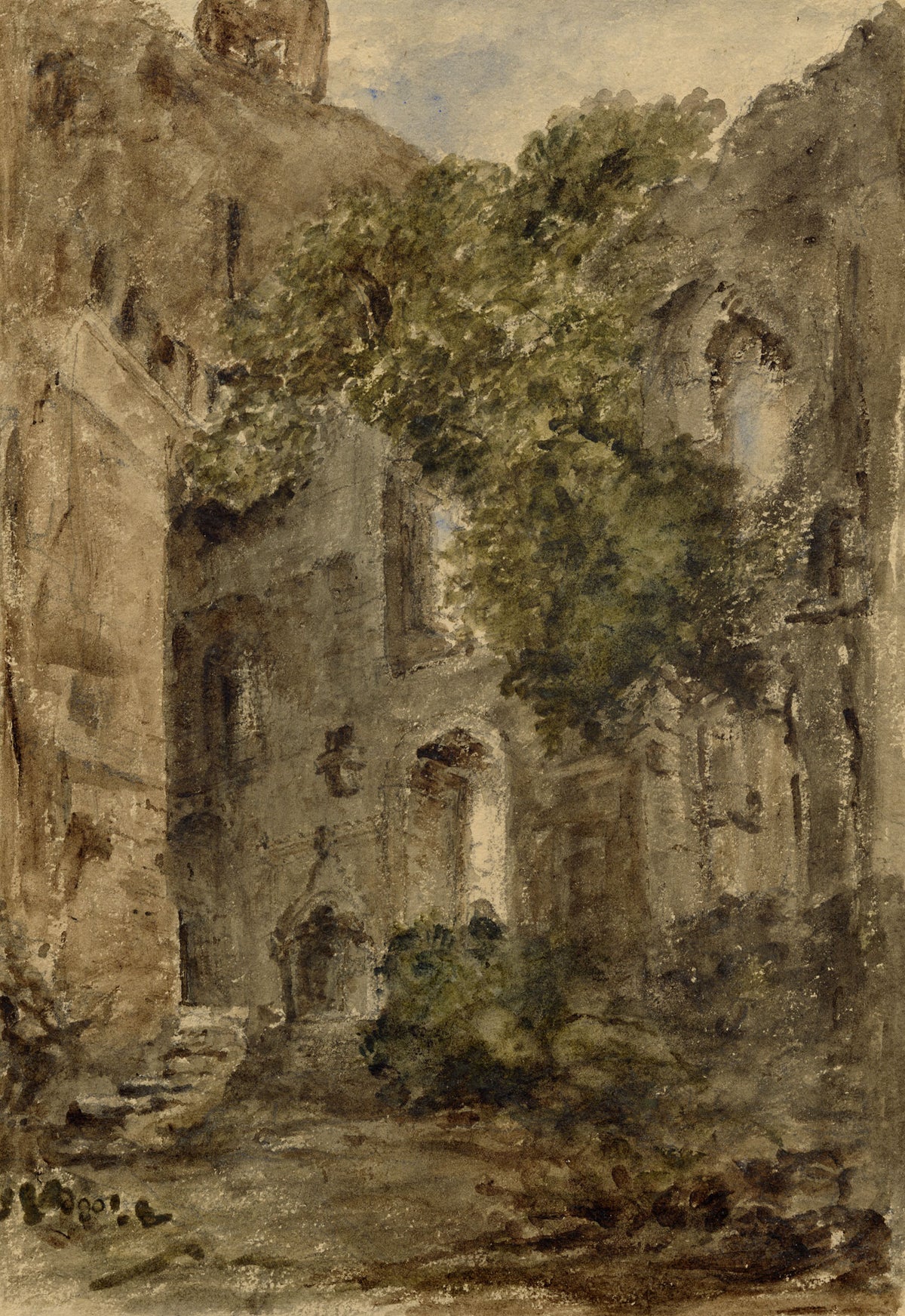 Mary Ann J. Thynne, Harewood Castle, Yorkshire – 1837 watercolour painting