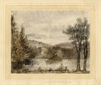 Mary Ann J. Thynne, Bowhill from the Lake, Duke of Buccleuch, Scottish Borders, Scotland – 1837 watercolour painting