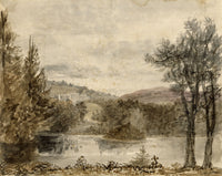 Mary Ann J. Thynne, Bowhill from the Lake, Duke of Buccleuch, Scottish Borders, Scotland – 1837 watercolour painting