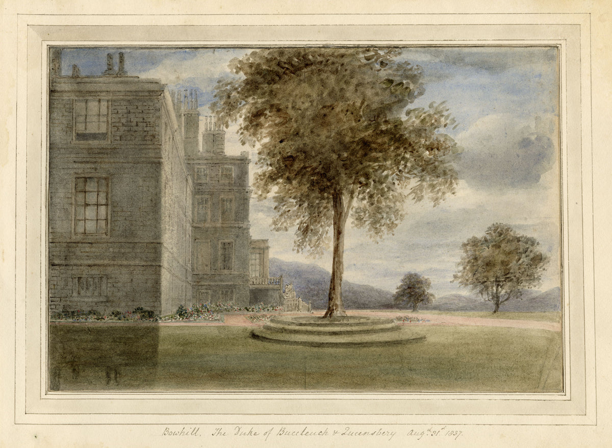 Mary Ann J. Thynne, Bowhill, The Duke of Buccleuch & Queensberry, Scottish Borders, Scotland – 1837 watercolour painting