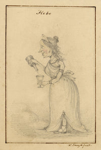 Walter Sneyd, Hebe Caricature, Greek Goddess in Human Form – Mid-19th-century graphite drawing