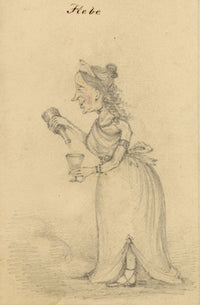 Walter Sneyd, Hebe Caricature, Greek Goddess in Human Form – Mid-19th-century graphite drawing