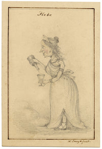 Walter Sneyd, Hebe Caricature, Greek Goddess in Human Form – Mid-19th-century graphite drawing