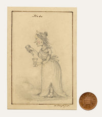 Walter Sneyd, Hebe Caricature, Greek Goddess in Human Form – Mid-19th-century graphite drawing