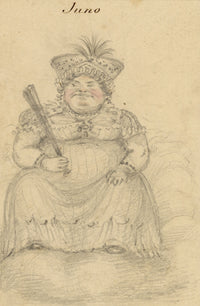 Walter Sneyd, Juno Caricature, Greek Goddess in Human Form – Mid-19th-century graphite drawing
