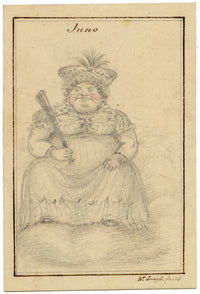 Walter Sneyd, Juno Caricature, Greek Goddess in Human Form – Mid-19th-century graphite drawing