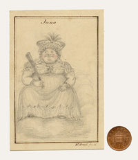 Walter Sneyd, Juno Caricature, Greek Goddess in Human Form – Mid-19th-century graphite drawing