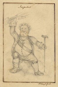 Walter Sneyd, Jupiter Caricature, Greek God in Human Form – Mid-19th-century graphite drawing