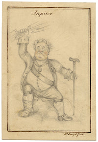 Walter Sneyd, Jupiter Caricature, Greek God in Human Form – Mid-19th-century graphite drawing