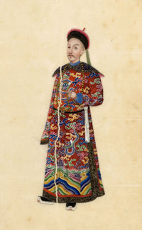 Circle of Youqua, 19th-century Chinese Pith Painting – Qing Dynasty Courtier