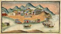 Antique 19th-century Chinese Pith Painting – Pearl River, Macau Harbour