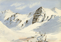 Rosa E. Neumann, Flüela Pass, Swiss Alps, Graubünden, Switzerland – 1900 watercolour painting