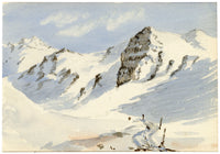 Rosa E. Neumann, Flüela Pass, Swiss Alps, Graubünden, Switzerland – 1900 watercolour painting