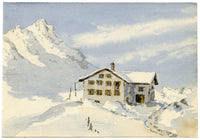 Rosa E. Neumann, Flüela Hospiz, Swiss Alps, Graubünden, Switzerland – 1900 watercolour painting