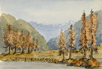 Rosa E. Neumann, Lake Schwarzsee, Laret, Davos, Switzerland – 1899 watercolour painting