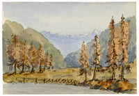 Rosa E. Neumann, Lake Schwarzsee, Laret, Davos, Switzerland – 1899 watercolour painting