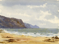 Rosa E. Neumann, Widemouth Bay near Bude, Cornwall – 1889 watercolour painting