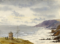 Rosa E. Neumann, Sharpnose from Storm Tower, Compass Point, Bude, Cornwall – 1889 watercolour painting