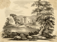 Carolina O.C. Morton, Picturesque Castle Ruin – Early 19th-century watercolour painting
