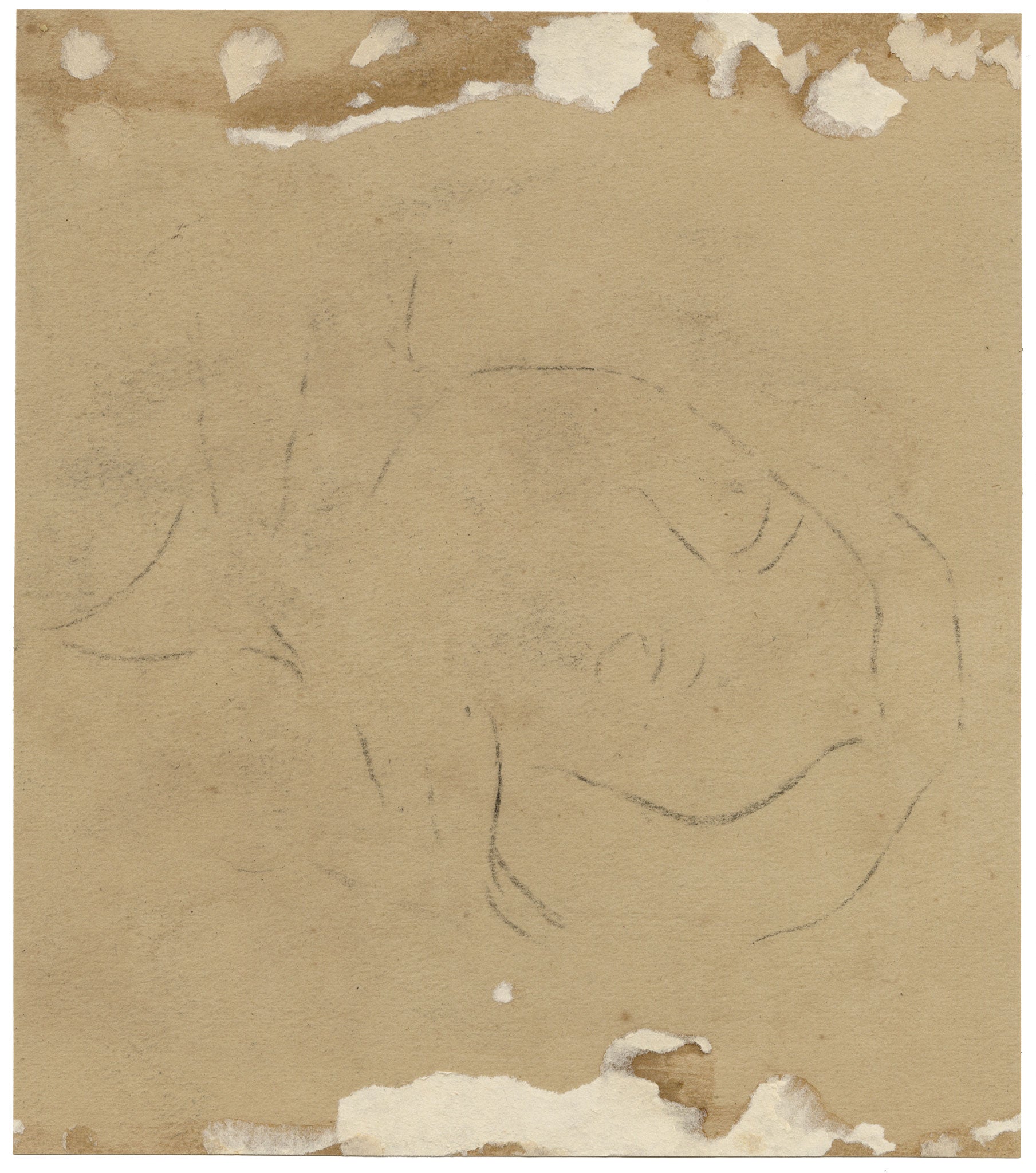 Alice J. Morton, Resting Girl Portrait – Mid-19th-century chalk drawing