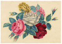 Alice J. Morton, Victorian Rose Floral Posy – Mid-19th-century watercolour painting