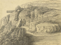 Jane D. Harvey, Lovers' Seat, Hastings – 1846 graphite drawing