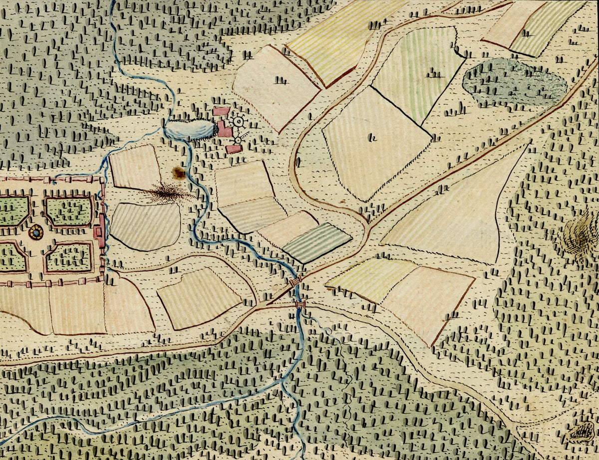 Leopold Billek, Hunting Forest Map – c.1820 watercolour painting