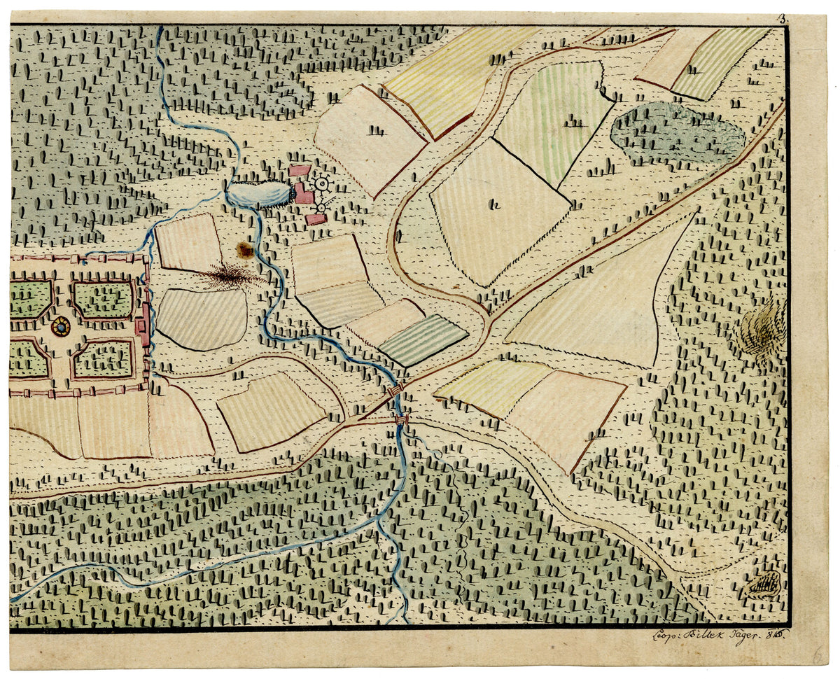 Leopold Billek, Hunting Forest Map – c.1820 watercolour painting