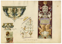 Josef Kott, Decorative Frieze with Acanthus & Putti – 1885 watercolour painting