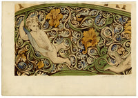 Josef Kott, Decorative Frieze with Acanthus & Putti – 1885 watercolour painting