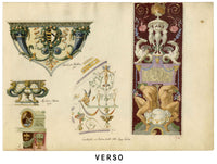 Josef Kott, Decorative Frieze with Acanthus & Putti – 1885 watercolour painting