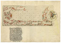 Josef Kott, Ceiling Frescos at the Camera di San Paolo e il Correggio, Parma, Italy – 1885 watercolour painting