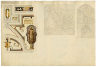Josef Kott, Frescos at Vatican Loggia & Villa Giulia, Rome – 1885 watercolour painting
